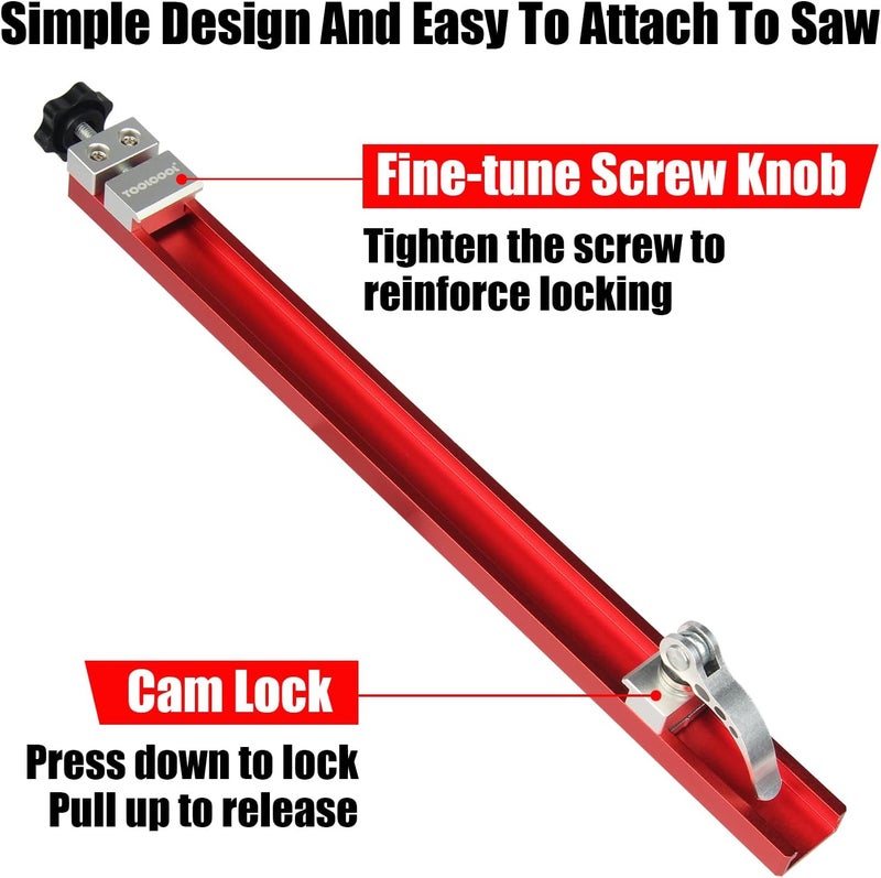 Toolcool Store ملحق دليل المنشار الدائري من سبائك الألمنيوم قابل للتعديل لسكك القطع لقص الشرائط الضيقة - Image 4